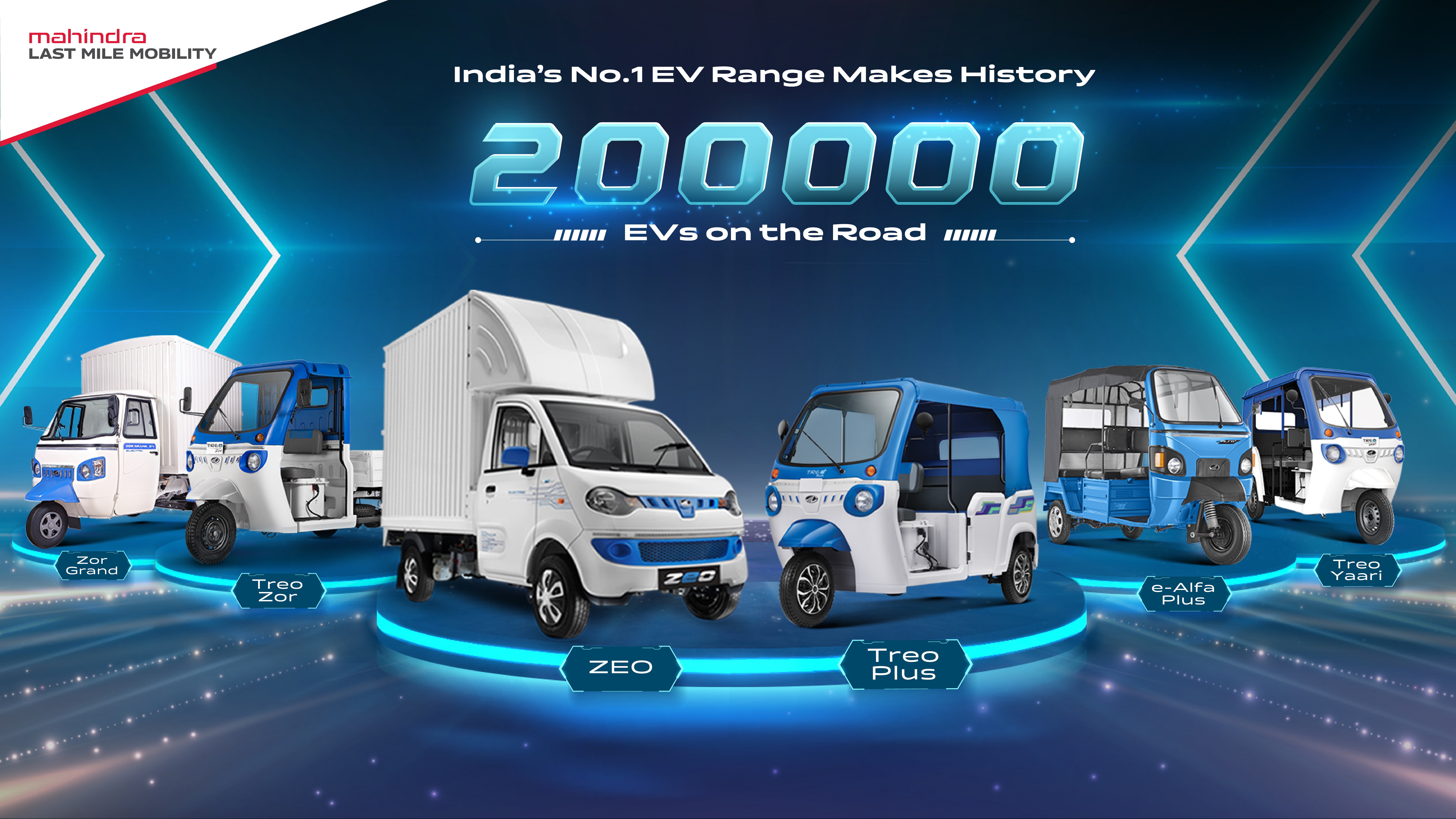 India’s No.1 Commercial EV manufacturer, Mahindra Last Mile Mobility Limited, surpasses 200000 electric vehicle Milestone